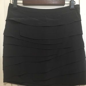 Charcoal grey, silk petite skirt.
